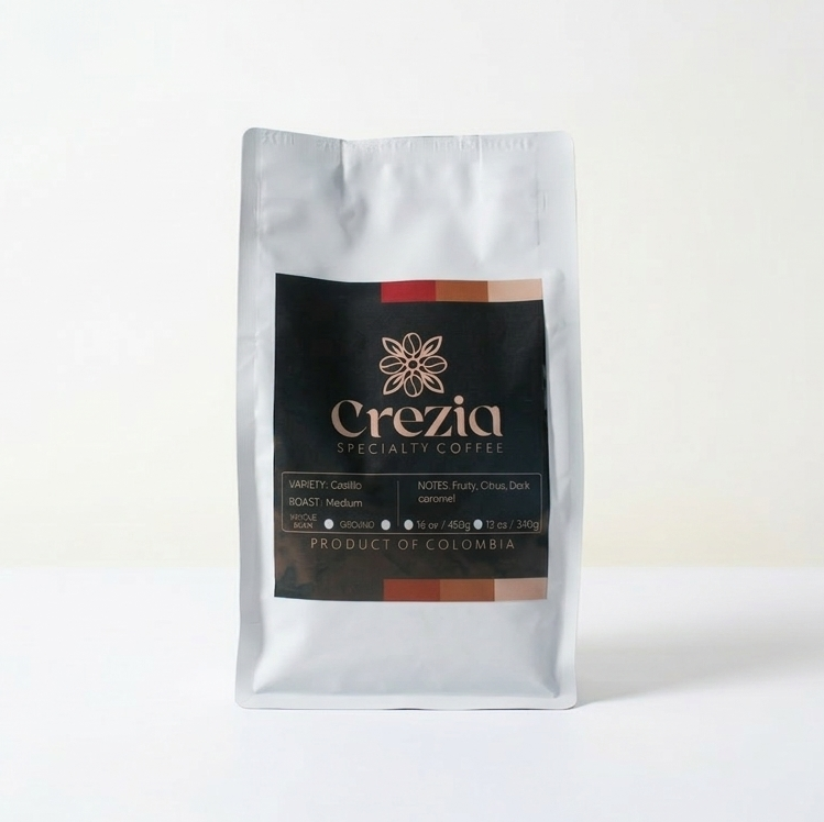 Crezia coffee bag on a white background